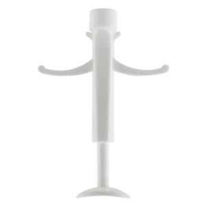 Plastic Implanter with push rod. Fits 12 gauge needles. Twisted thread connection, implanter adaptable to both the twist and luer-loc hub.