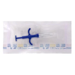 Preloaded sterile tags & syringe with 8mm (HQ8) PIT Tag and 15 guage needle. Package is hermetically sealed with 6 barcodes in each package.